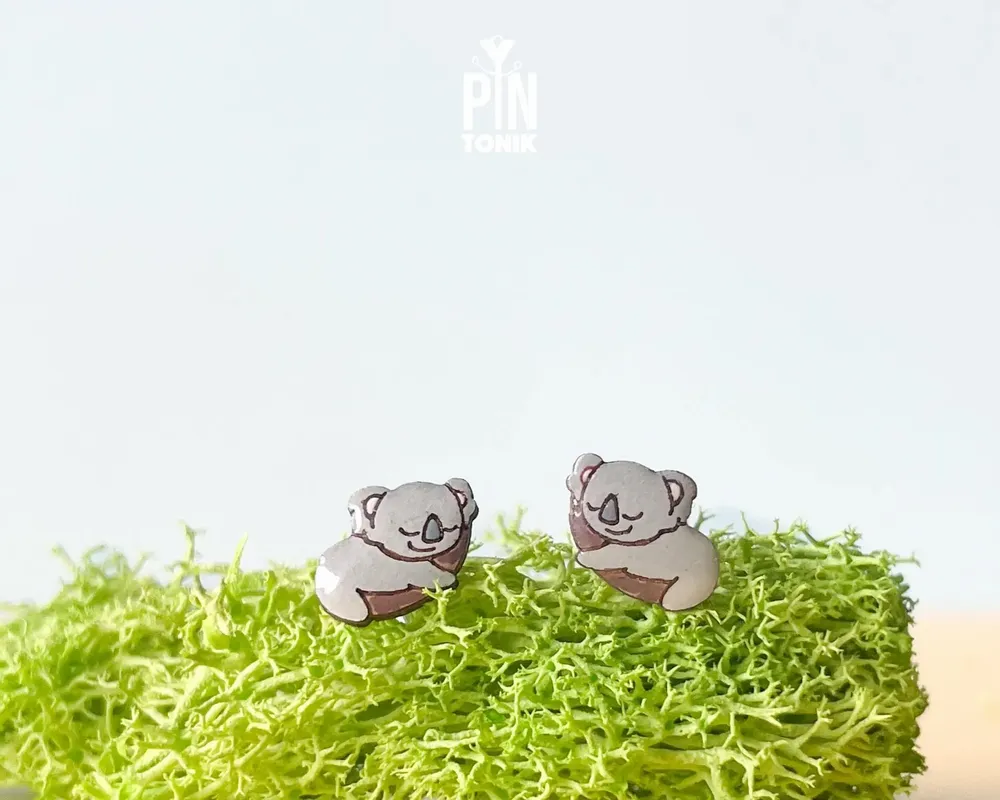 Jewelry - Tiny Koala Stud Earrings - Cute Animal Jewelry - Gift for Koala Bear Lovers - PINTONIK