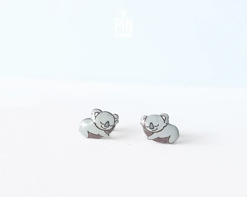 Jewelry - Tiny Koala Stud Earrings - Cute Animal Jewelry - Gift for Koala Bear Lovers - PINTONIK
