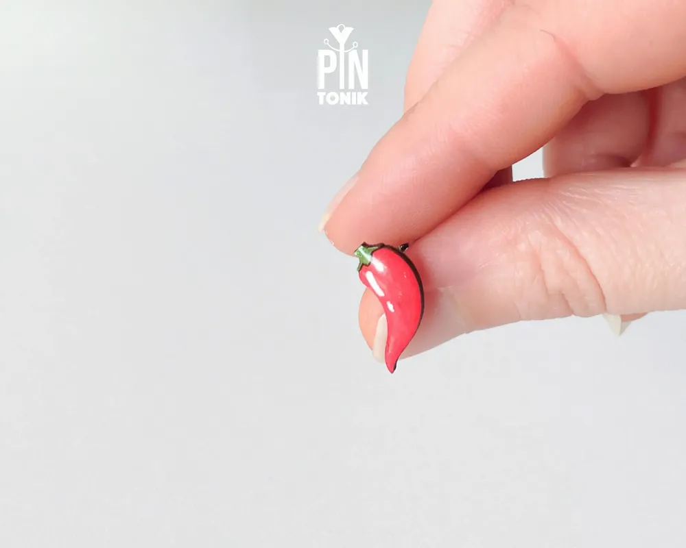 Jewelry - Hot Chili Pepper Earrings - Funny Red Chili Stud Earrings - Weird 30th Birthday Gift - PINTONIK