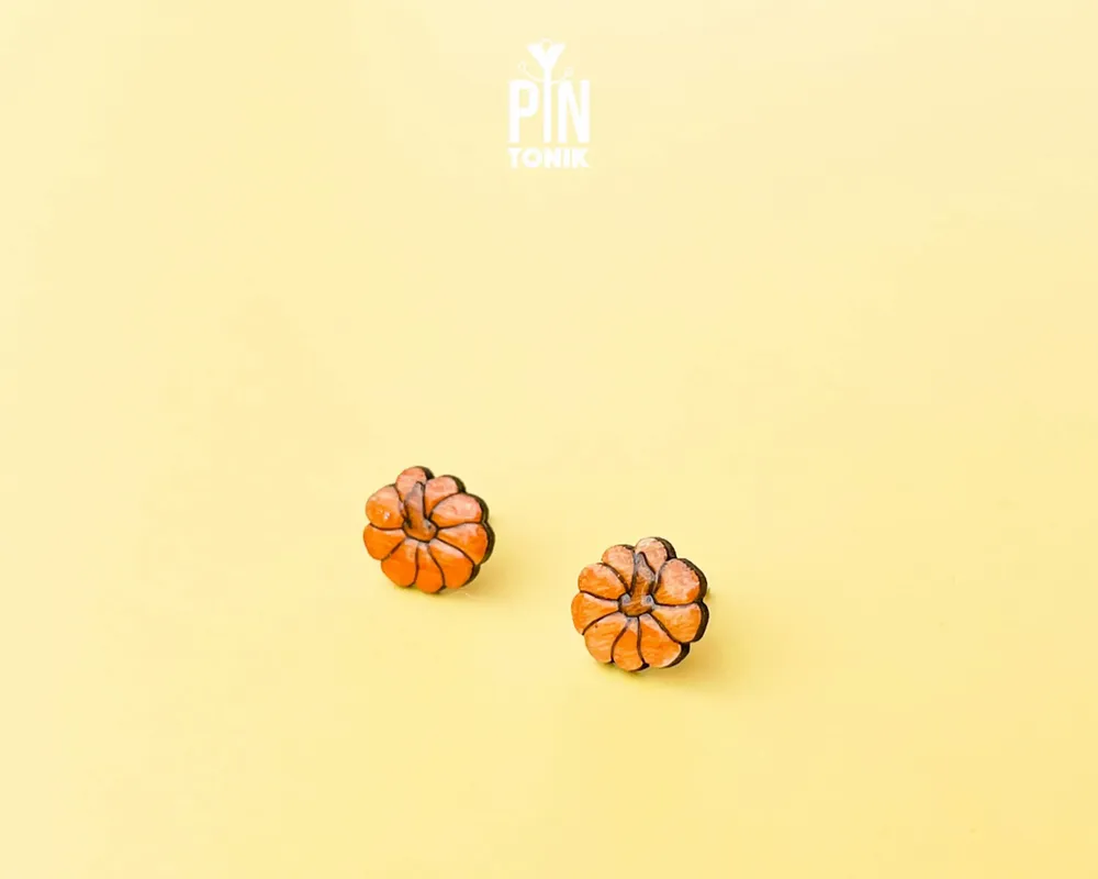 Jewelry - Tiny Pumpkin Stud Earrings - Fall Halloween Earrings - PINTONIK