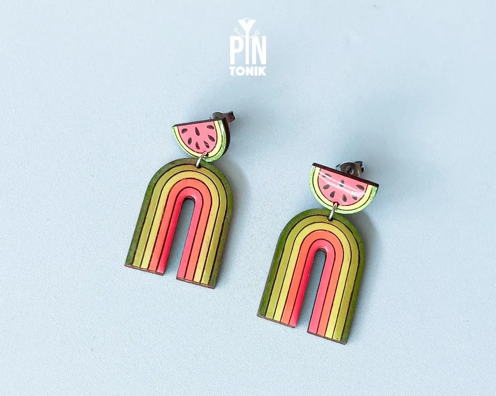 Jewelry - Watermelon Earrings - Summer Rainbow Jewelry - Fun Beach Gifts - PINTONIK