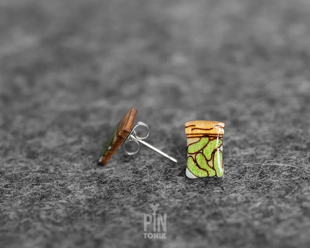 Bijoux - Boucles d'oreilles cornichons - Accessoires insolites sur le thème des cornichons - Boucles d'oreilles gourmandes - Cadeaux légumes - PINTONIK