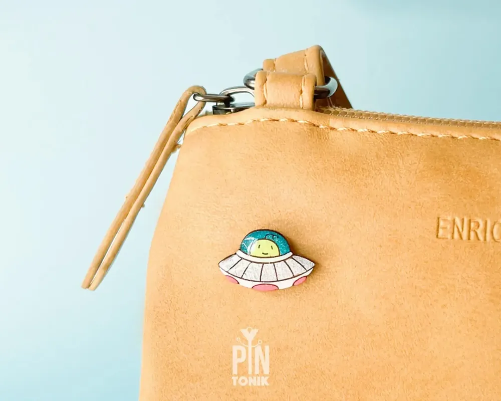 Bijoux - Broche soucoupe volante : Broche extraterrestre originale, cadeau sur le thème de l'astronomie - PINTONIK