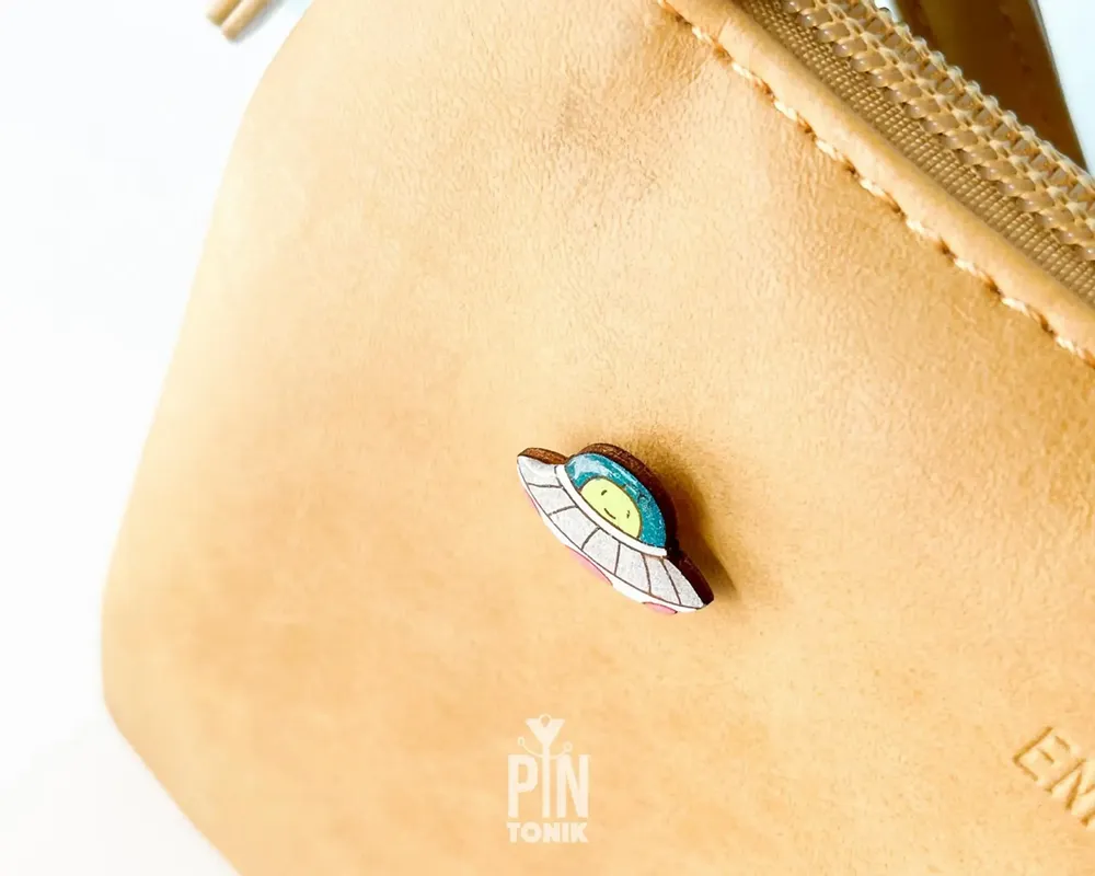 Bijoux - Broche soucoupe volante : Broche extraterrestre originale, cadeau sur le thème de l'astronomie - PINTONIK