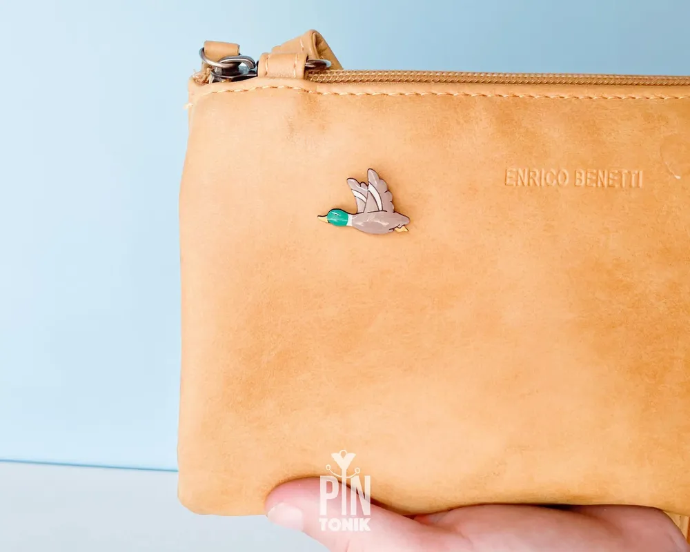 Jewelry - Mallard Duck Pin - Flying Bird Brooch - Lake House Jewelry - PINTONIK