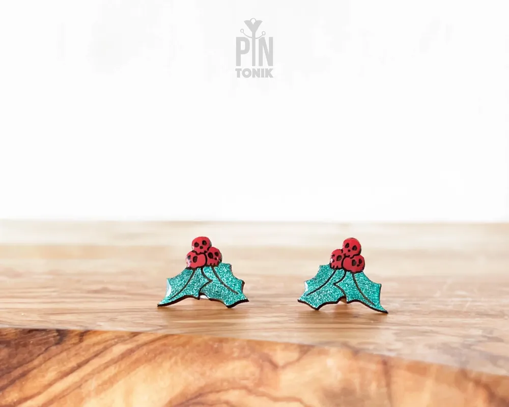 Bijoux - Boucles d'oreilles gothiques de Noël - Boucles d'oreilles à clous en forme de crâne effrayant - PINTONIK