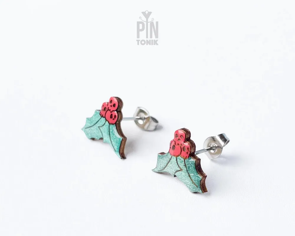 Bijoux - Boucles d'oreilles gothiques de Noël - Boucles d'oreilles à clous en forme de crâne effrayant - PINTONIK