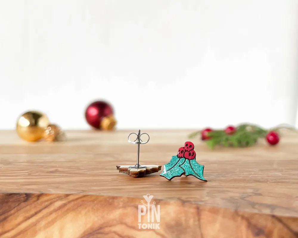 Bijoux - Boucles d'oreilles gothiques de Noël - Boucles d'oreilles à clous en forme de crâne effrayant - PINTONIK