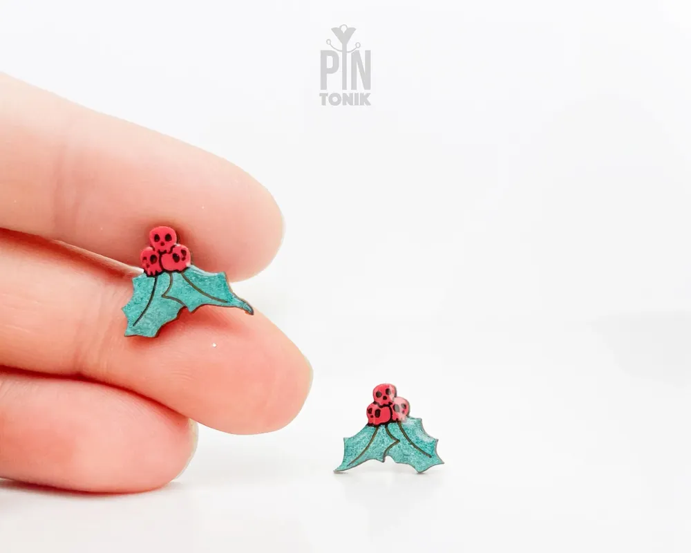 Bijoux - Boucles d'oreilles gothiques de Noël - Boucles d'oreilles à clous en forme de crâne effrayant - PINTONIK