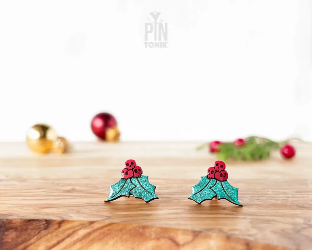 Bijoux - Boucles d'oreilles gothiques de Noël - Boucles d'oreilles à clous en forme de crâne effrayant - PINTONIK