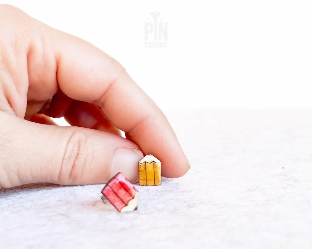 Jewelry - Mismatched Pencils Funky Earrings - Quirky Teenage Girl or Teacher Appreciation Gifts - PINTONIK