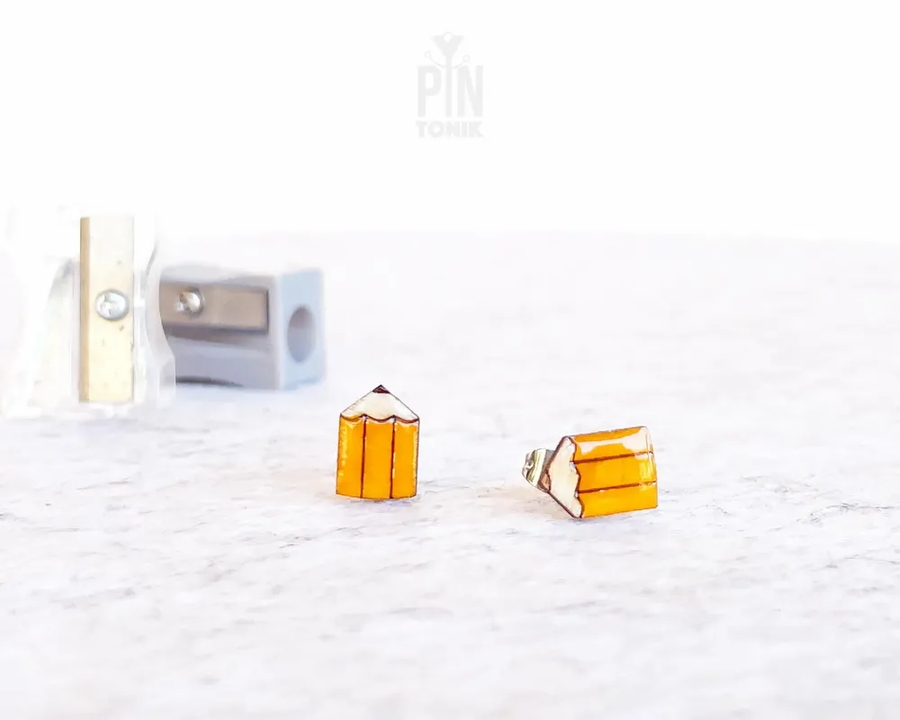 Jewelry - Mismatched Pencils Funky Earrings - Quirky Teenage Girl or Teacher Appreciation Gifts - PINTONIK