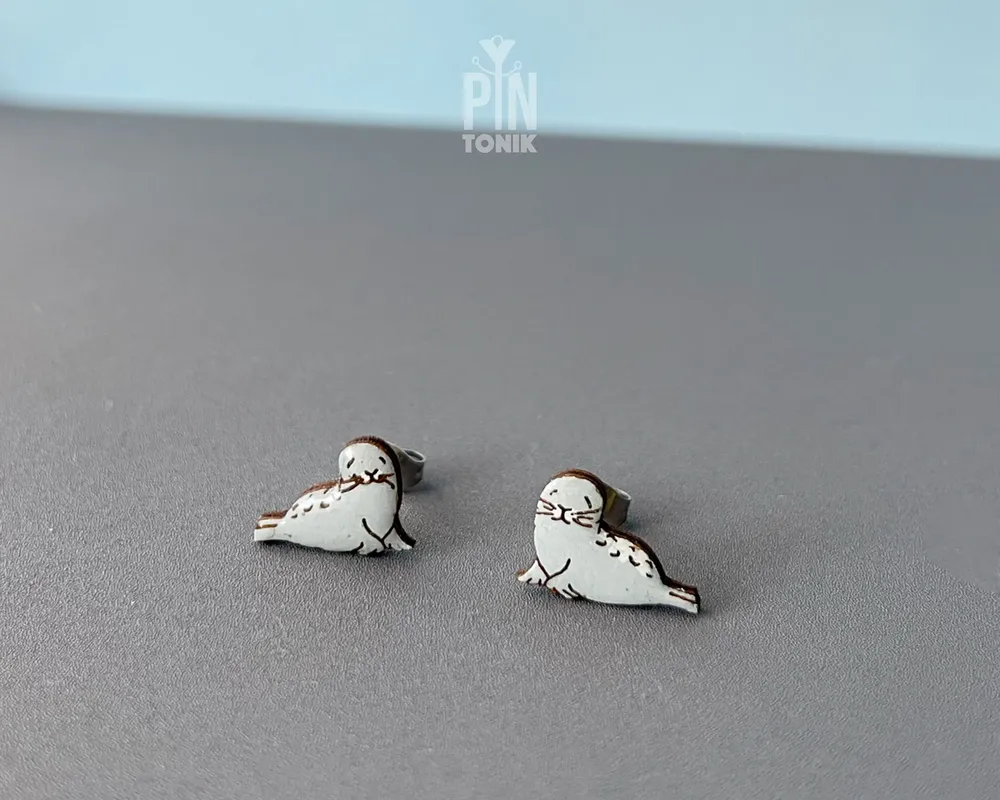 Jewelry - Manatee Stud Earrings - Fun Seal Jewelry - Summer Mismatched Earrings - Funny Sea Cow Gifts - PINTONIK