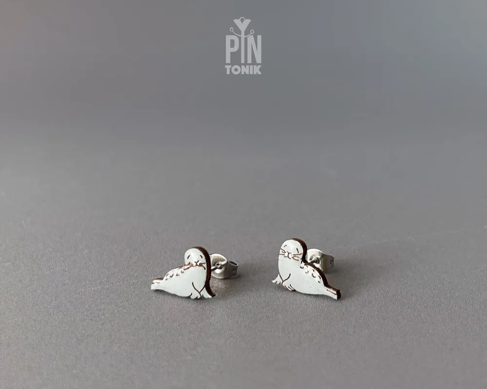 Jewelry - Manatee Stud Earrings - Fun Seal Jewelry - Summer Mismatched Earrings - Funny Sea Cow Gifts - PINTONIK