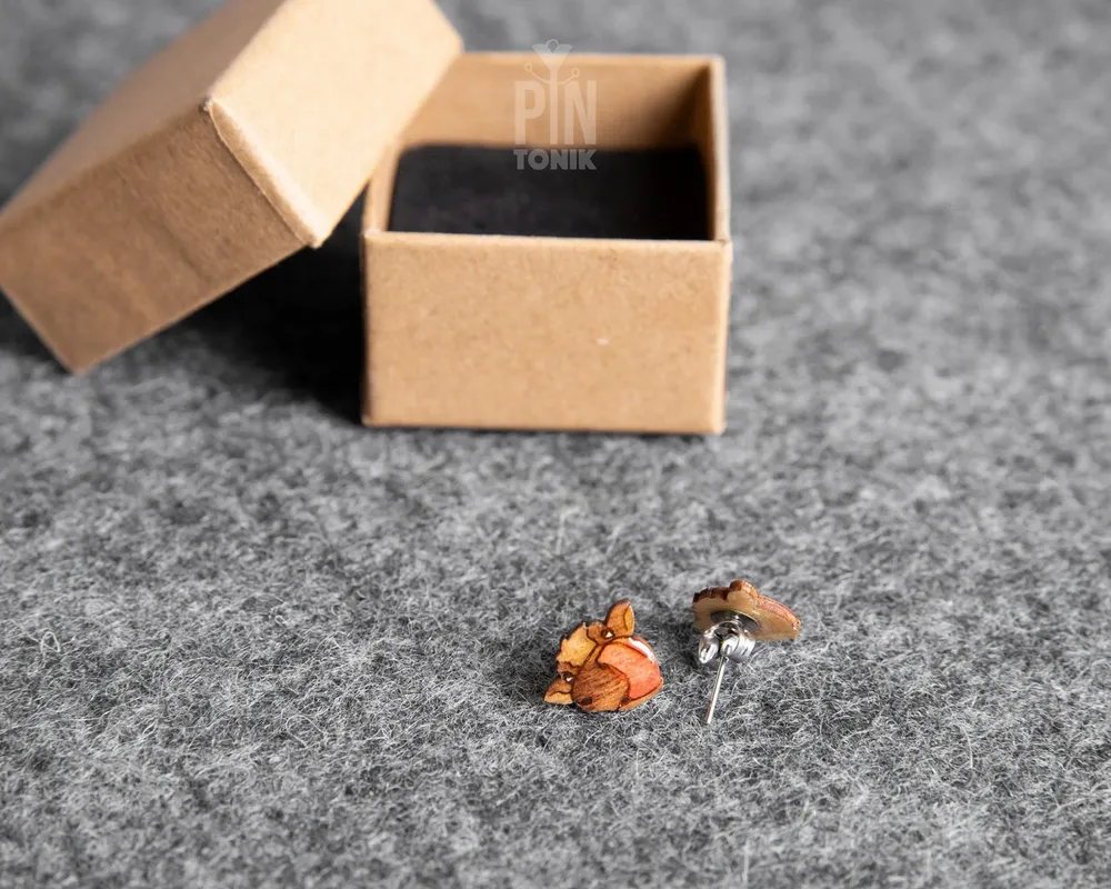 Bijoux - Boucles d'oreilles vache originales - Bijoux animaux en bois - PINTONIK