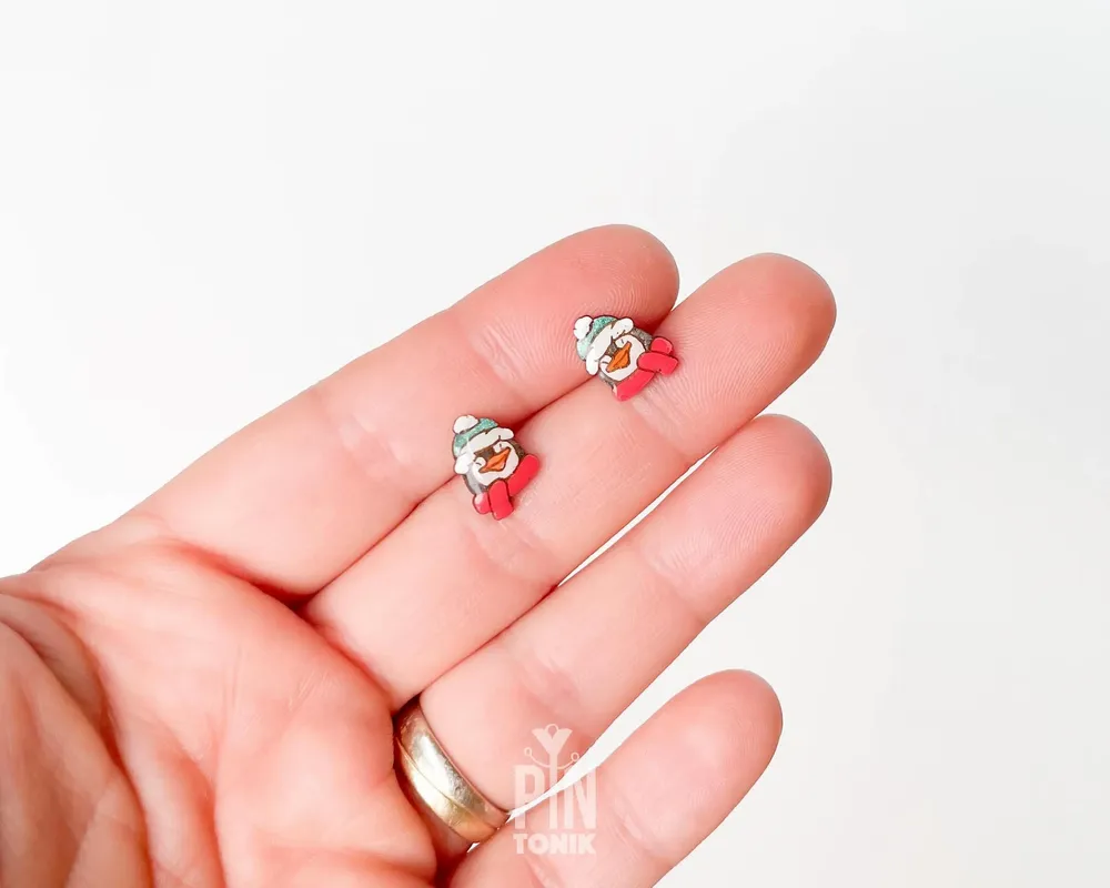 Bijoux - Boucles d'oreilles pingouin - Bijoux de Noël mignons - Boucles d'oreilles animaux - Cadeau idéal pour les fêtes ou à glisser dans une chaussette de Noël. - PINTONIK