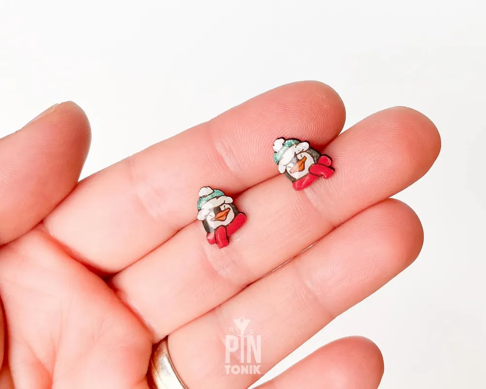 Bijoux - Boucles d'oreilles pingouin - Bijoux de Noël mignons - Boucles d'oreilles animaux - Cadeau idéal pour les fêtes ou à glisser dans une chaussette de Noël. - PINTONIK