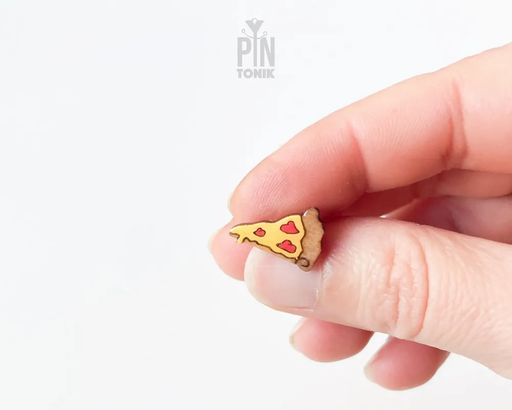 Jewelry - Pizza Stud Earrings - Miniature Food Earrings - Funny Pizza Foodie Gifts - PINTONIK