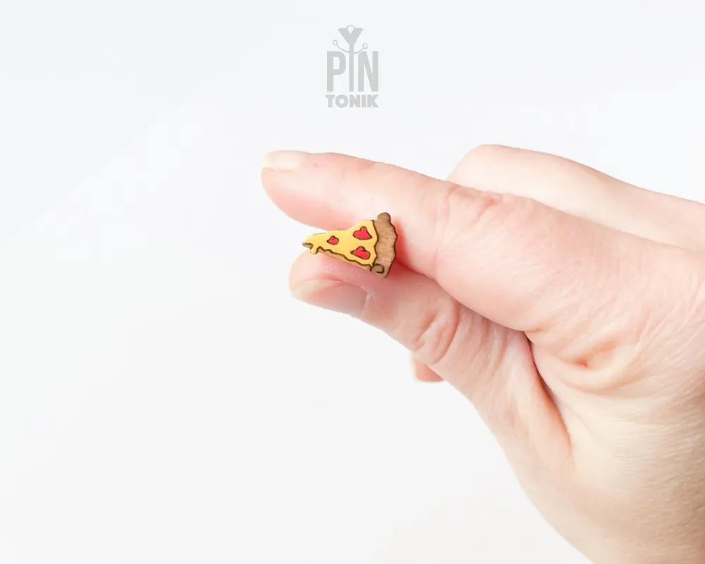 Jewelry - Pizza Stud Earrings - Miniature Food Earrings - Funny Pizza Foodie Gifts - PINTONIK