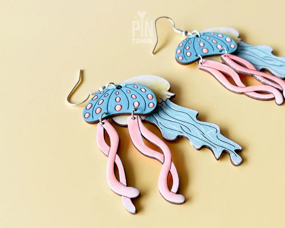 Bijoux - Boucles d'oreilles méduses colorées - Bijoux pour une fête sur la plage - PINTONIK