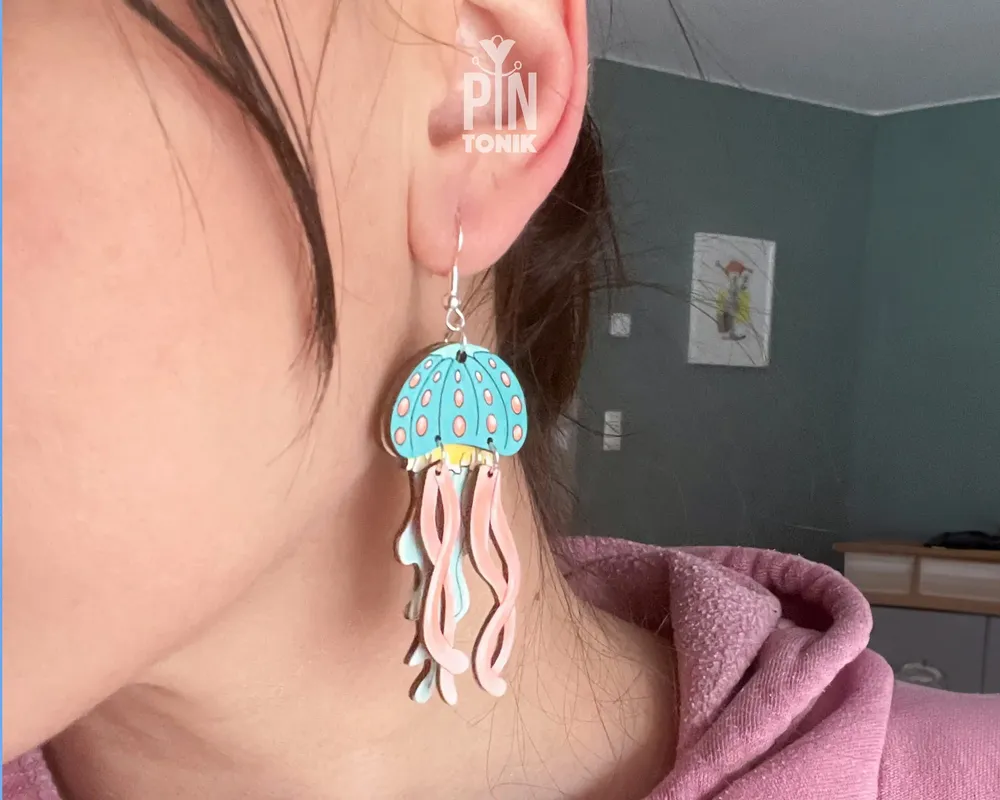 Bijoux - Boucles d'oreilles méduses colorées - Bijoux pour une fête sur la plage - PINTONIK