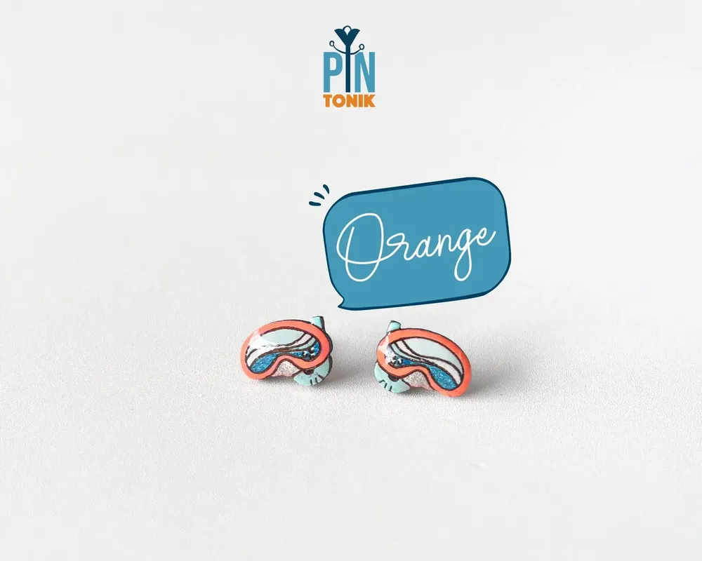 Bijoux - Boucles d'oreilles masque de plongée - Bijoux de plongée en bois amusants - PINTONIK