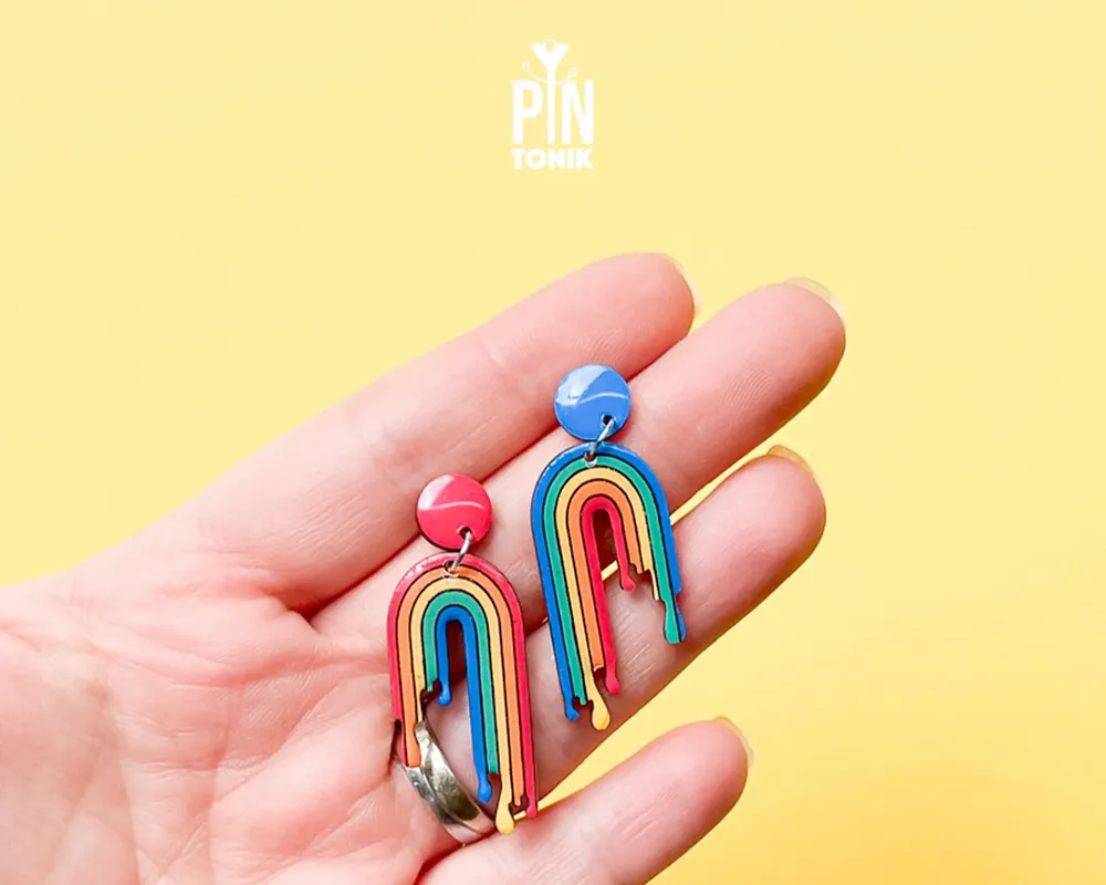 Jewelry - Fun Rainbow Earrings - Mismatched Gay Pride Earrings - Colorful Summer Jewelry - PINTONIK