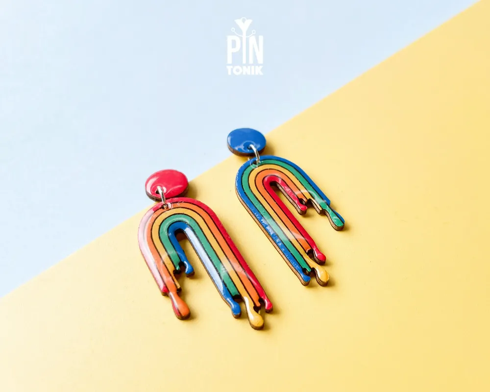 Jewelry - Fun Rainbow Earrings - Mismatched Gay Pride Earrings - Colorful Summer Jewelry - PINTONIK