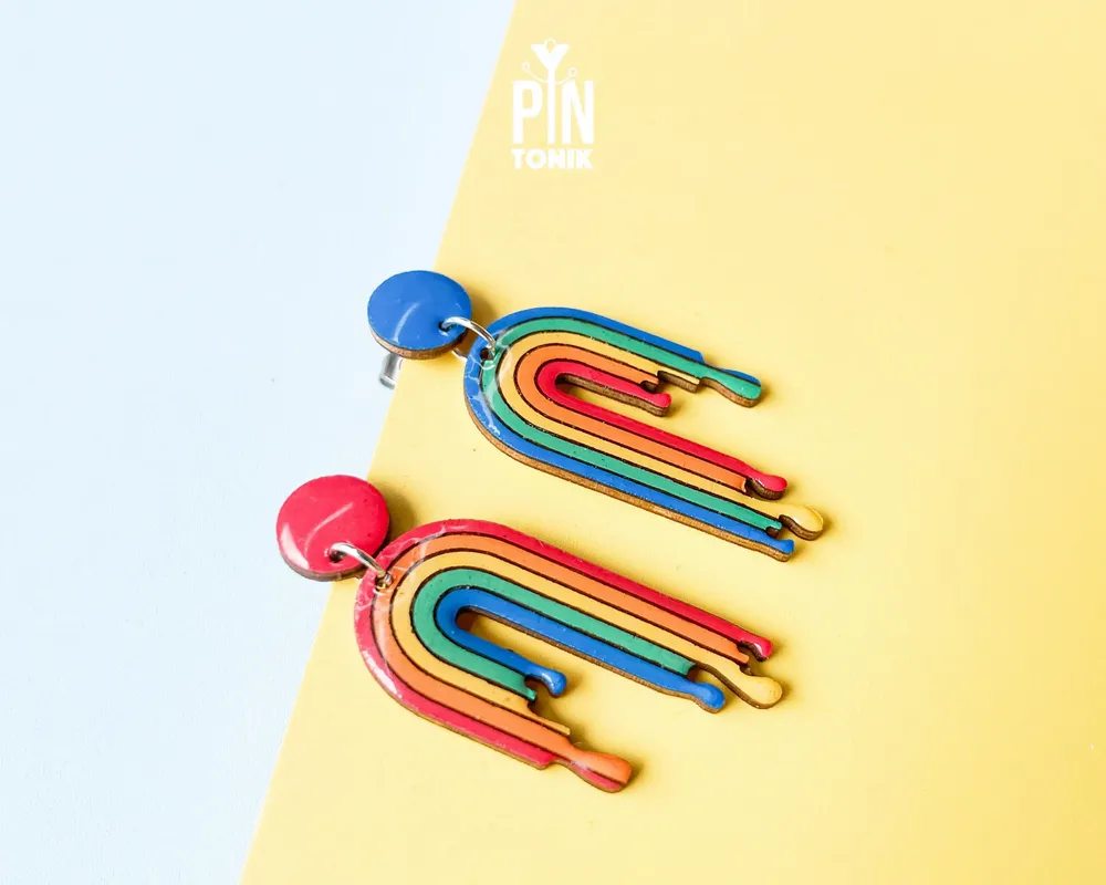 Jewelry - Fun Rainbow Earrings - Mismatched Gay Pride Earrings - Colorful Summer Jewelry - PINTONIK