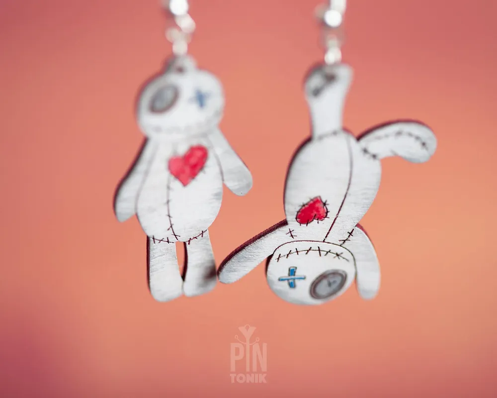 Jewelry - Quirky Voodoo Doll Earrings - Spooky Witchcraft Jewelry - PINTONIK