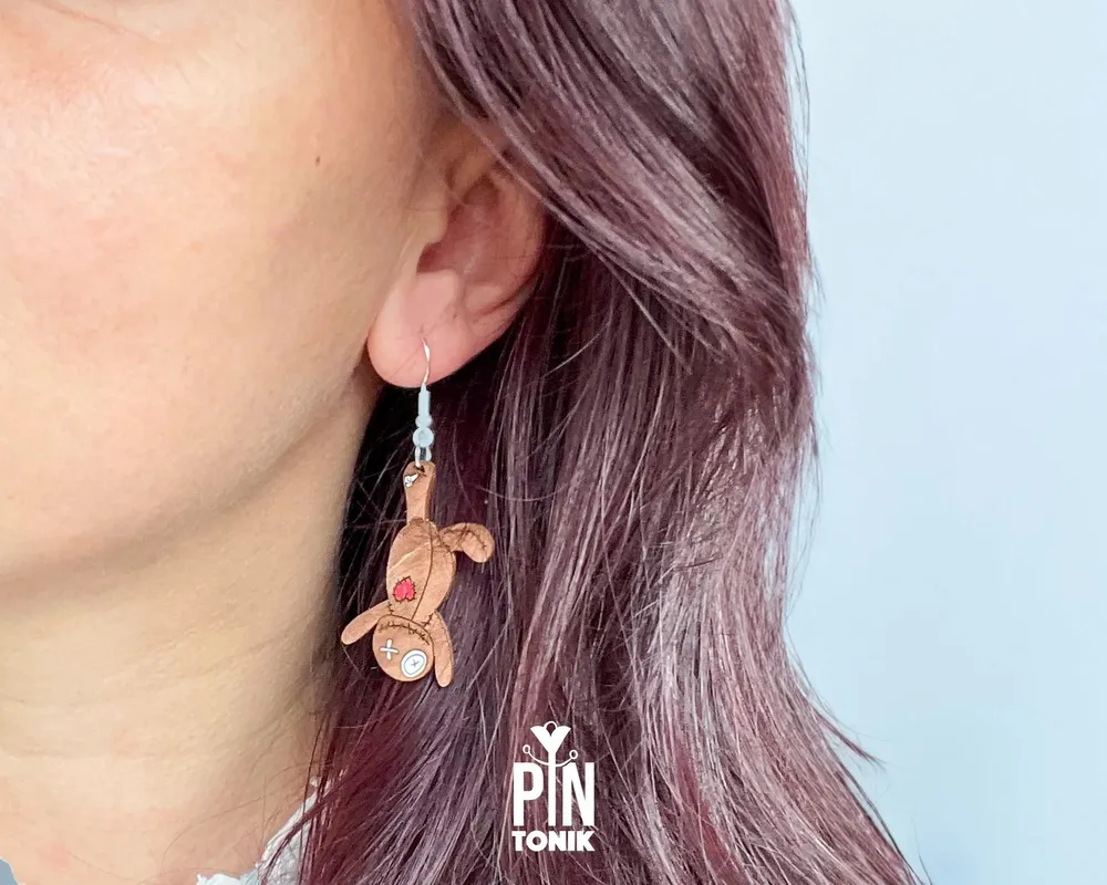 Jewelry - Quirky Voodoo Doll Earrings - Spooky Witchcraft Jewelry - PINTONIK