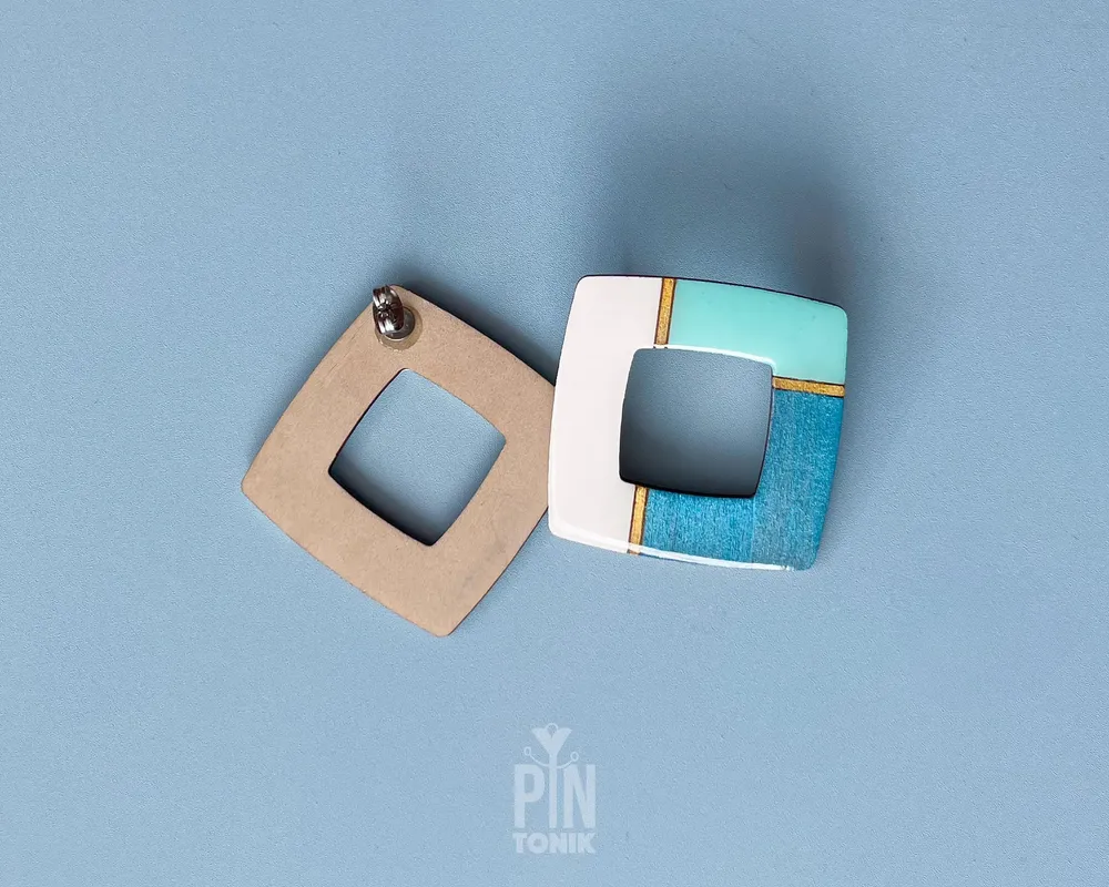 Jewelry - Geometric Statement Earrings - Funky Summer Large Stud Earrings - Abstract Event Jewelry - PINTONIK