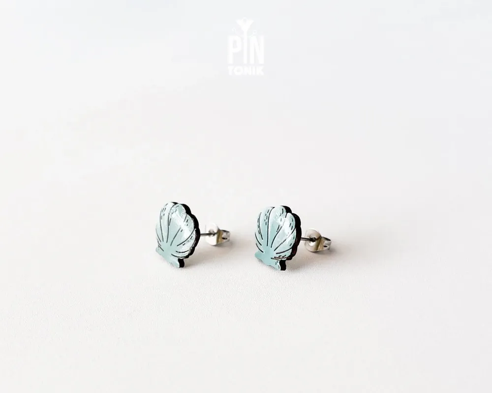 Bijoux - Boucles d'oreilles coquillage - Bijoux sirène bohème - Boucles d'oreilles turquoise originales - Style cowgirl côtière - PINTONIK