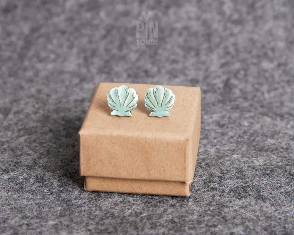 Bijoux - Boucles d'oreilles coquillage - Bijoux sirène bohème - Boucles d'oreilles turquoise originales - Style cowgirl côtière - PINTONIK