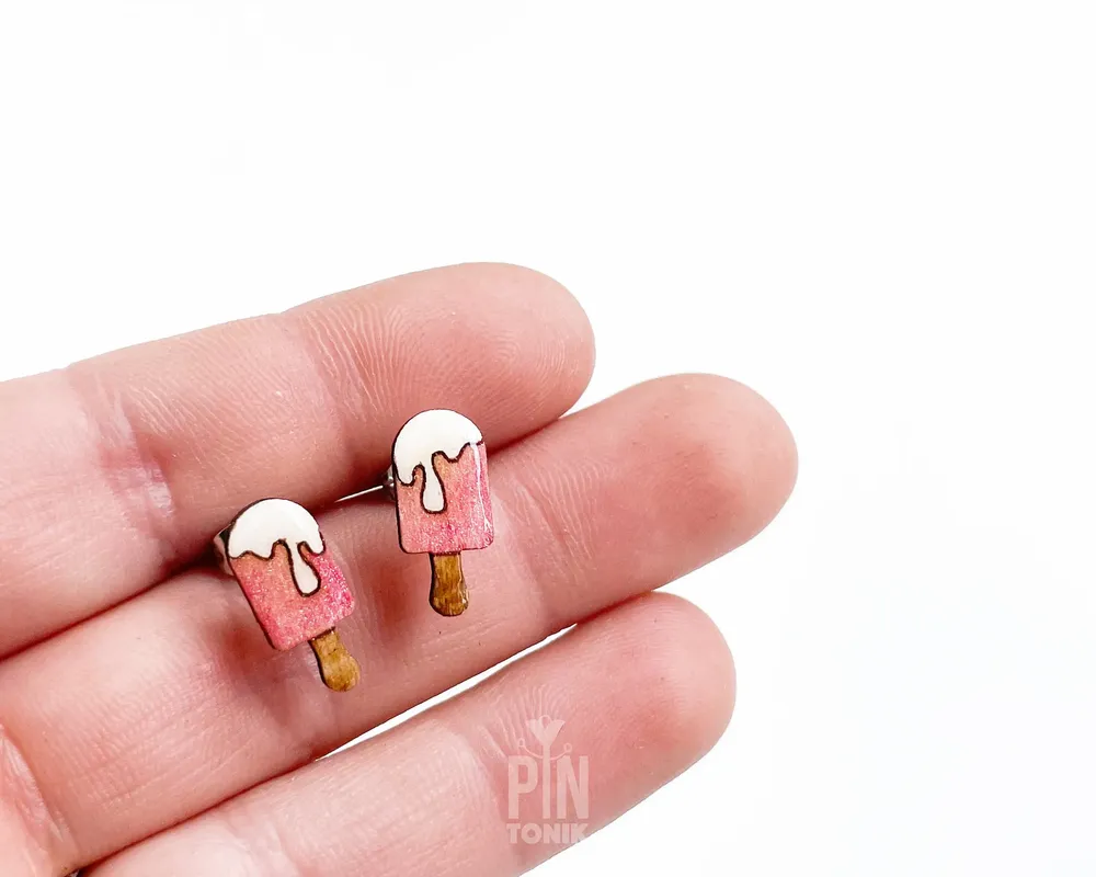 Jewelry - Ice Cream Earrings - Fun Summer Stud Earrings - Miniature Food Popsicle Jewelry - PINTONIK