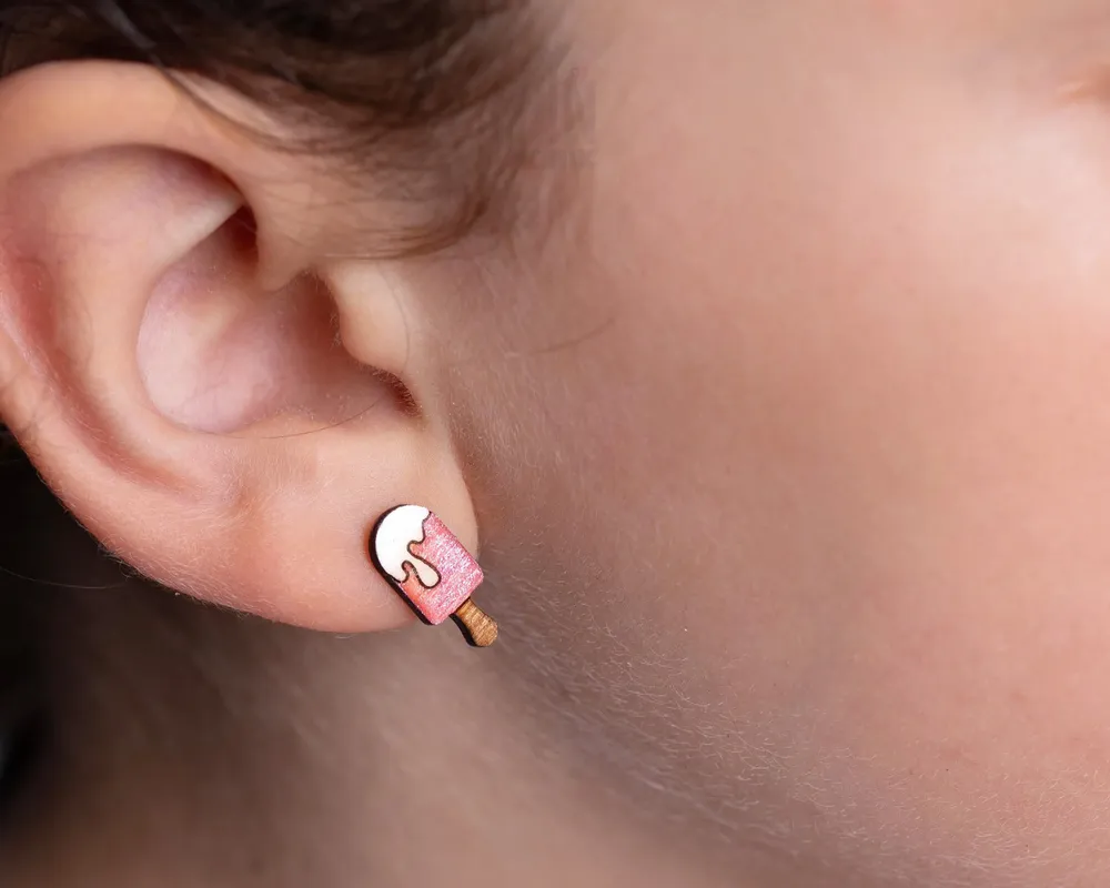 Jewelry - Ice Cream Earrings - Fun Summer Stud Earrings - Miniature Food Popsicle Jewelry - PINTONIK