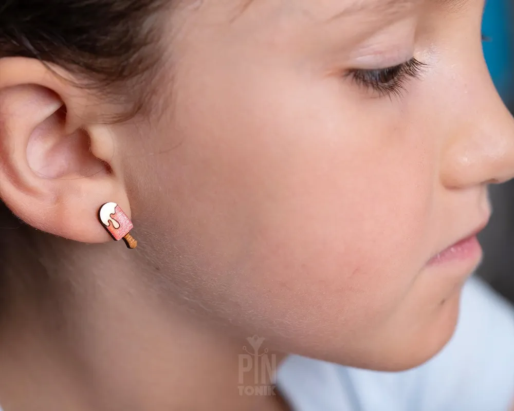 Jewelry - Ice Cream Earrings - Fun Summer Stud Earrings - Miniature Food Popsicle Jewelry - PINTONIK