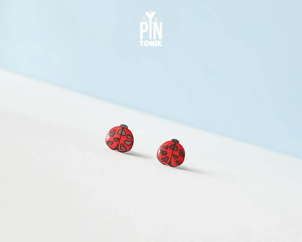 Bijoux - Boucles d'oreilles coccinelle - Bijoux de déguisement coccinelle pour Halloween - PINTONIK