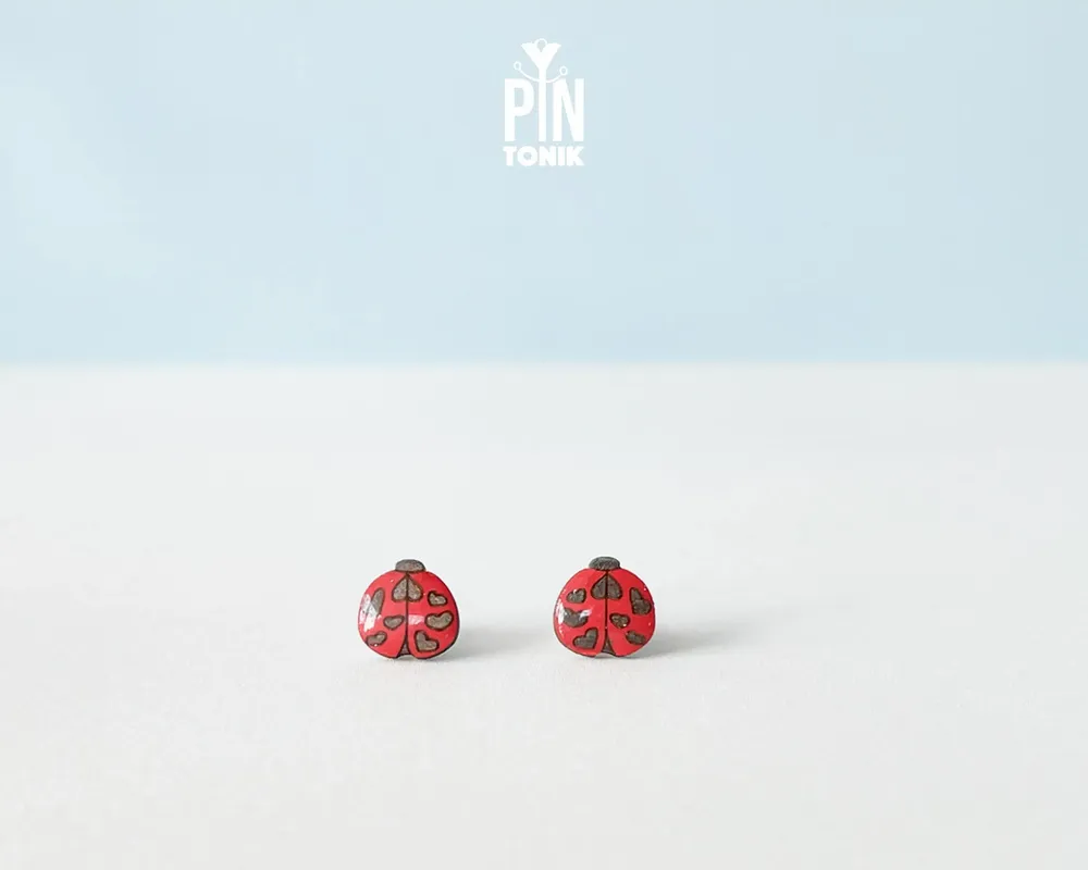 Bijoux - Boucles d'oreilles coccinelle - Bijoux de déguisement coccinelle pour Halloween - PINTONIK
