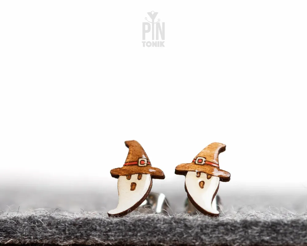 Jewelry - Spooky Ghost Stud Earrings - Witchy Halloween Costume - Girl Jewelry for Fall - Gifts for Kids - PINTONIK