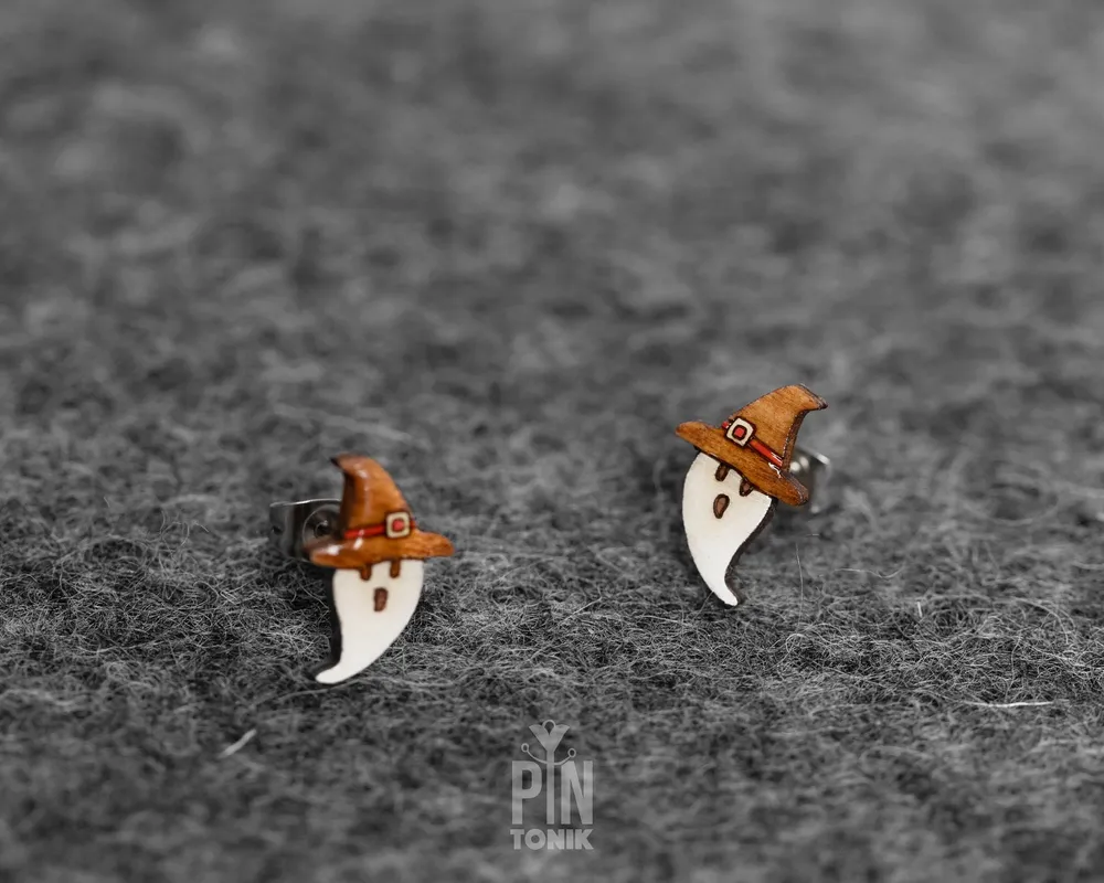 Jewelry - Spooky Ghost Stud Earrings - Witchy Halloween Costume - Girl Jewelry for Fall - Gifts for Kids - PINTONIK