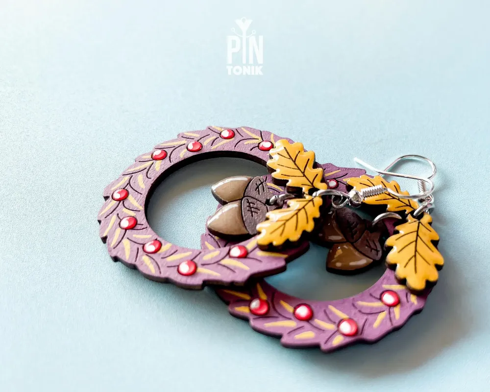 Jewelry - Fall Wreath Dangle Earrings - PINTONIK