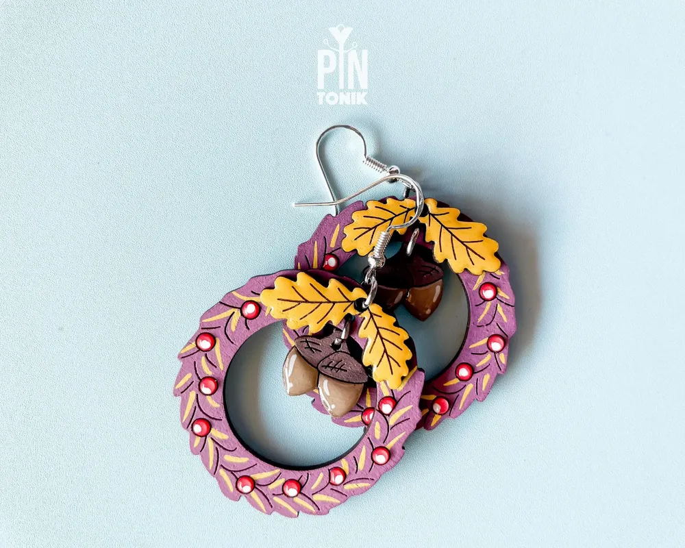 Jewelry - Fall Wreath Dangle Earrings - PINTONIK