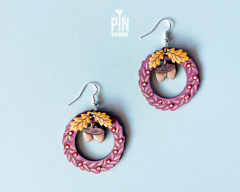 Jewelry - Fall Wreath Dangle Earrings - PINTONIK