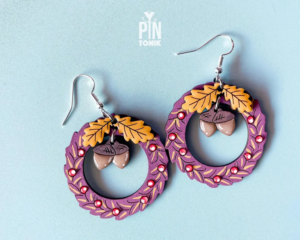 Jewelry - Fall Wreath Dangle Earrings - PINTONIK