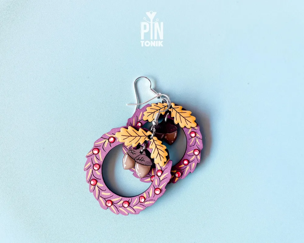 Jewelry - Fall Wreath Dangle Earrings - PINTONIK
