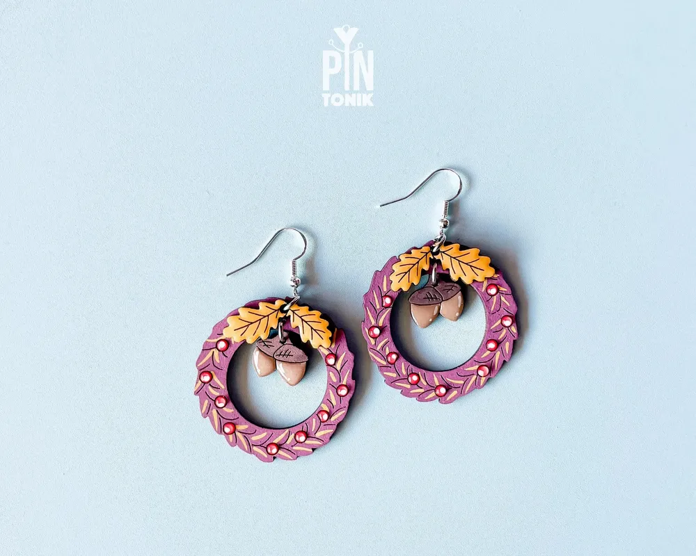 Jewelry - Fall Wreath Dangle Earrings - PINTONIK