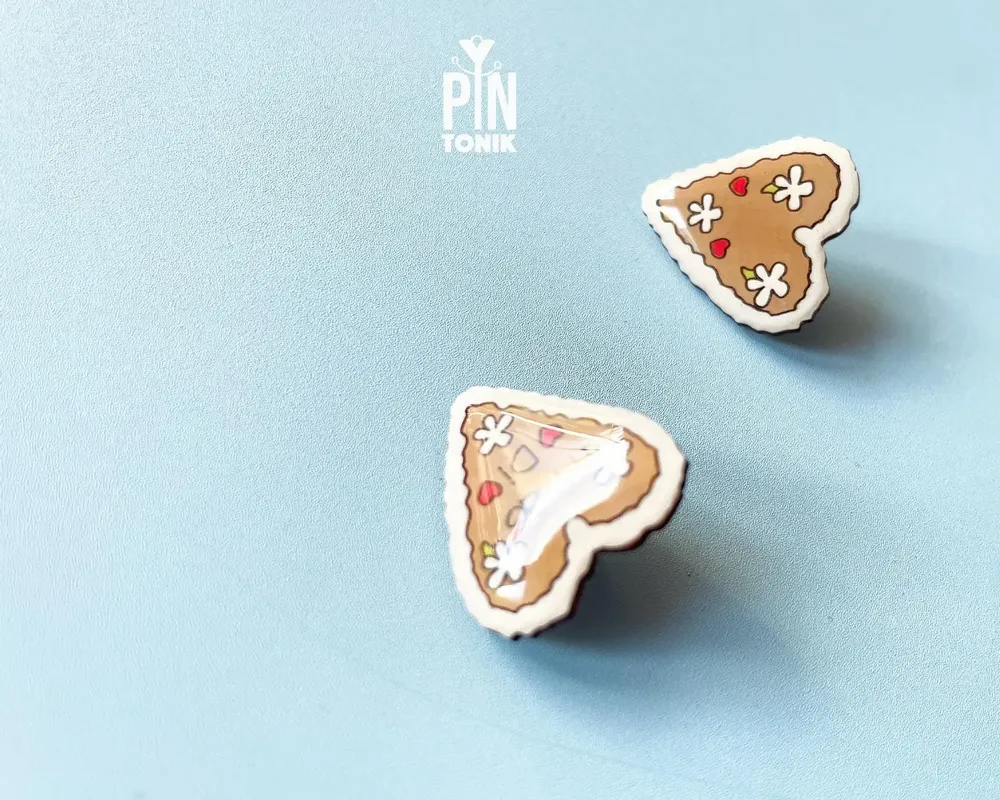 Jewelry - Gingerbread Heart Oktoberfest Pin - Sugar Cookie Christmas Brooch - PINTONIK