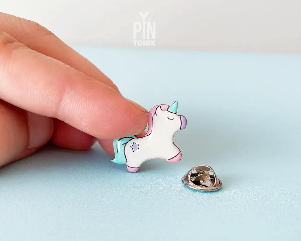 Bijoux - Broche Licorne en Bois - Bijou Fantaisie Magique - Broche Pastel Conte de Fées pour Sac Ita - PINTONIK