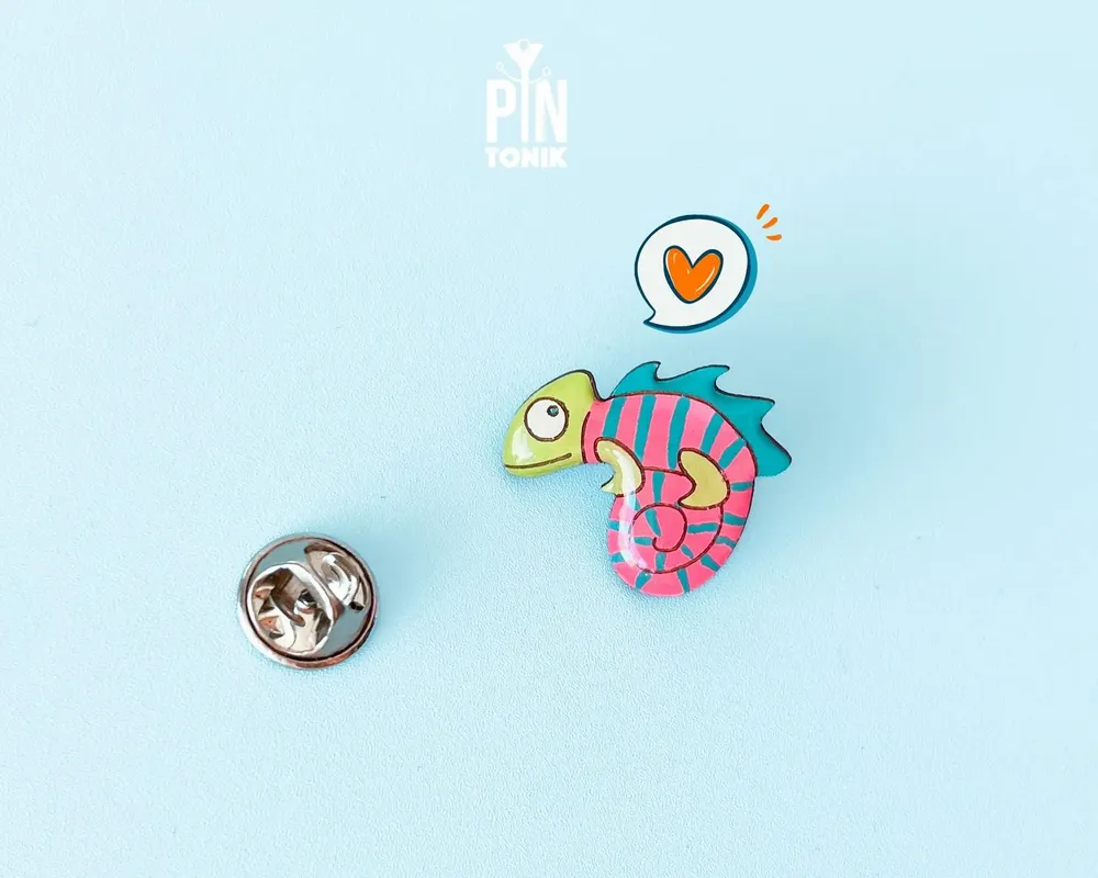 Jewelry - Chameleon Pin - Gecko Lizard Button Accessories - Animal Cosplay Brooch - PINTONIK